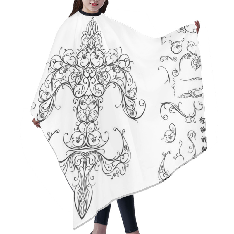 Personality  Fleur De Lis Hair Cutting Cape