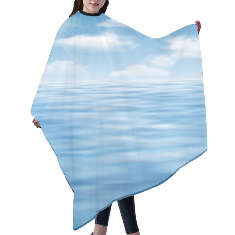 Personality  Sky Sun And Water Surface Background Hair Cutting Cape