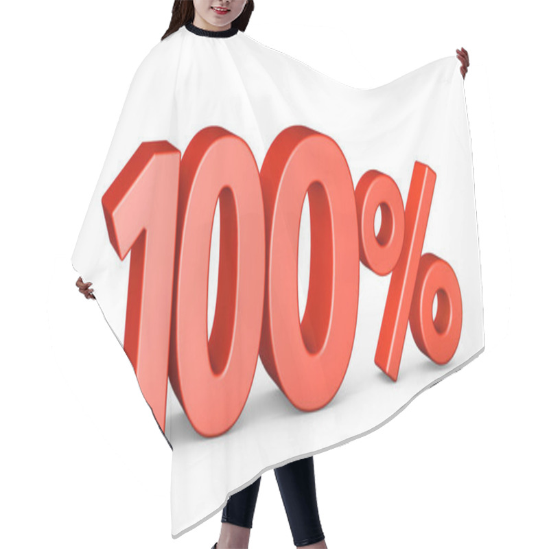 Personality  One Hundred Percent. 100 Red. 3d Render Hair Cutting Cape