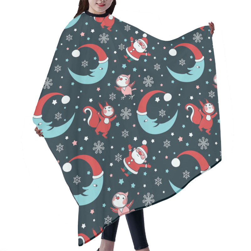 Personality  Animals And  Santa Pattern Hair Cutting Cape