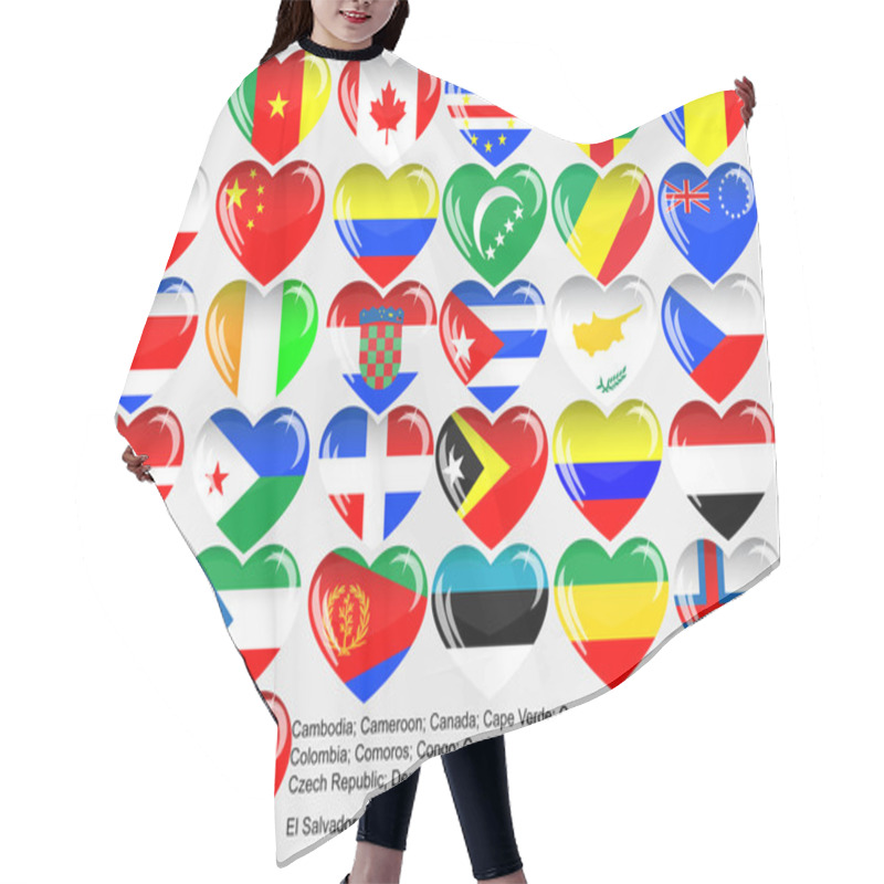 Personality  World_flag_EPS10 Hair Cutting Cape