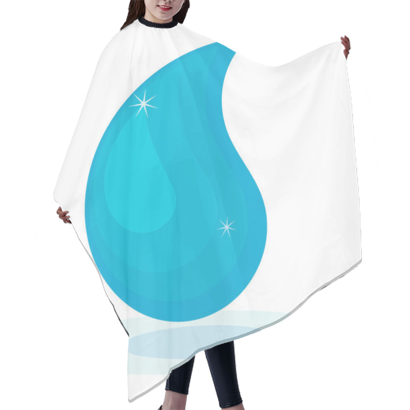 Personality  Vector Illustration Of Cartoon Water Drop Hair Cutting Cape