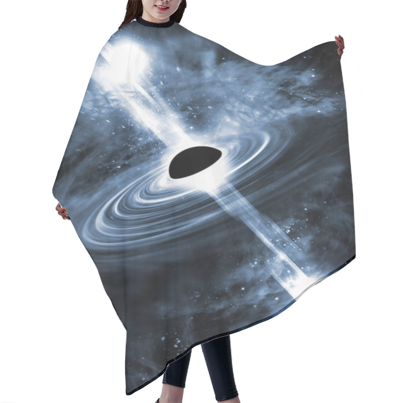 Personality  Universe Realistic Black Hole Space Background 3D Illustration Hair Cutting Cape