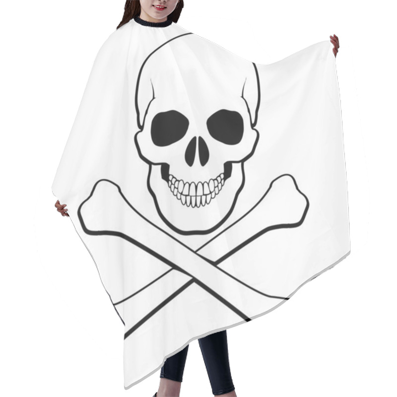 Personality  Skull And Crossbones Hair Cutting Cape