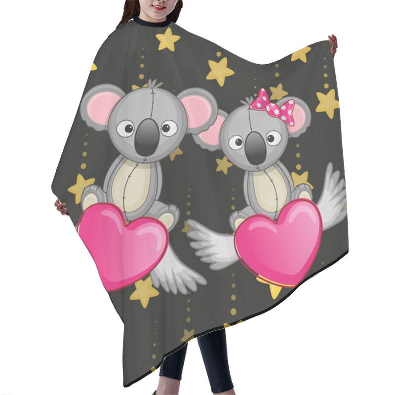 Personality  Cute Lovers Koalas Hair Cutting Cape