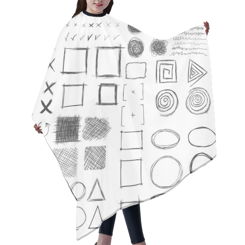 Personality  Sketch Abstract Doodles Hair Cutting Cape