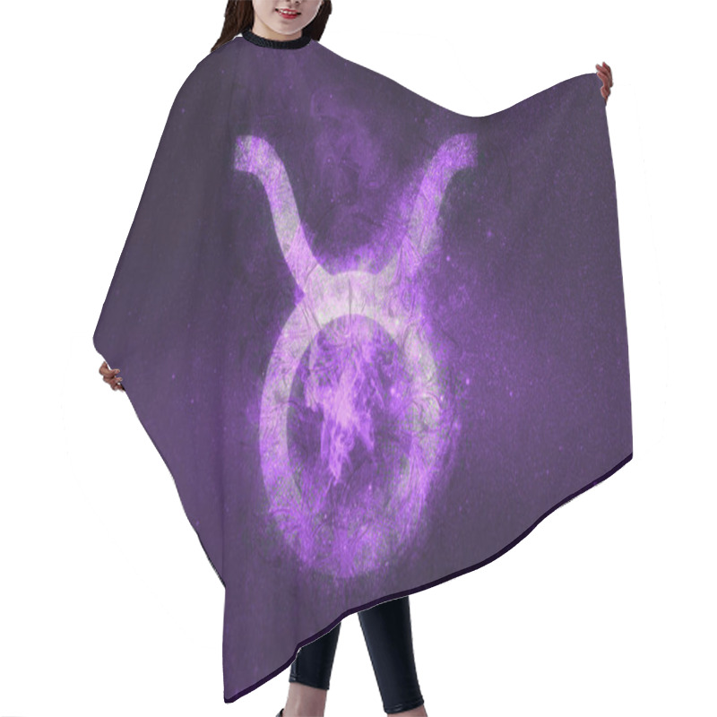 Personality  Taurus Zodiac Sign. Night Sky Abstract Background Hair Cutting Cape