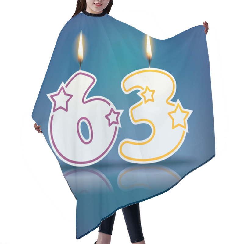 Personality  Birthday Candle Number 63 Hair Cutting Cape