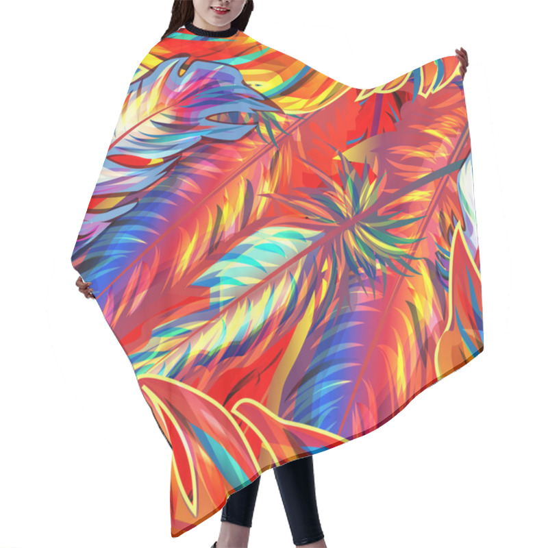 Personality  Exotic Feather Hair Cutting Cape