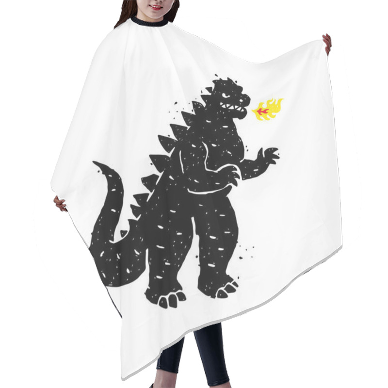 Personality  Illustration Of Fire-breathing, Dragon, Dinosaur. Vector Illustration. A Hero For A Site, A Banner Or A Store. Image Is Isolated On White Background. Angry, But Very Cute Character. Mascot. Hair Cutting Cape