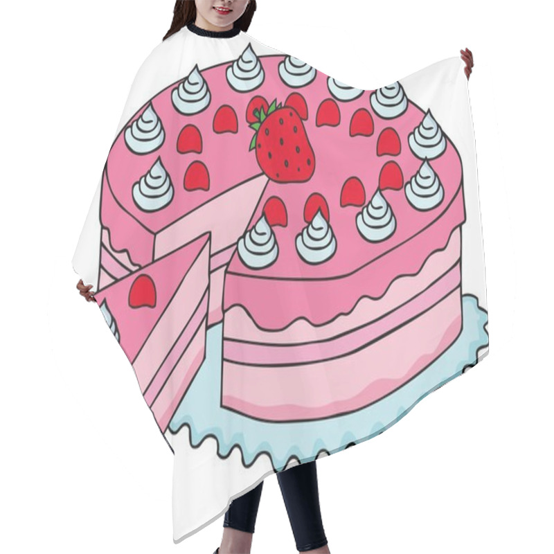 Personality  Sliced Pink Cake Hair Cutting Cape