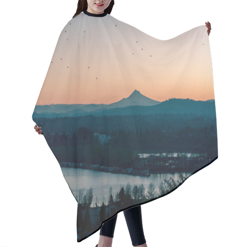 Personality  Mount Hood Sunrise, Portland Hair Cutting Cape