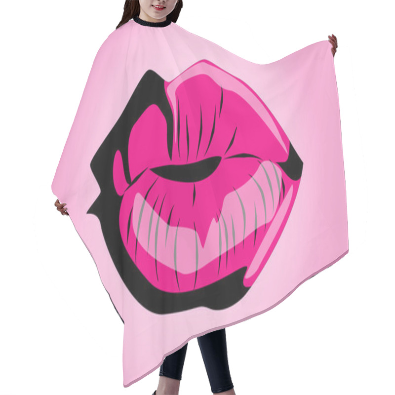 Personality  Women's Sexy Mouth Hair Cutting Cape