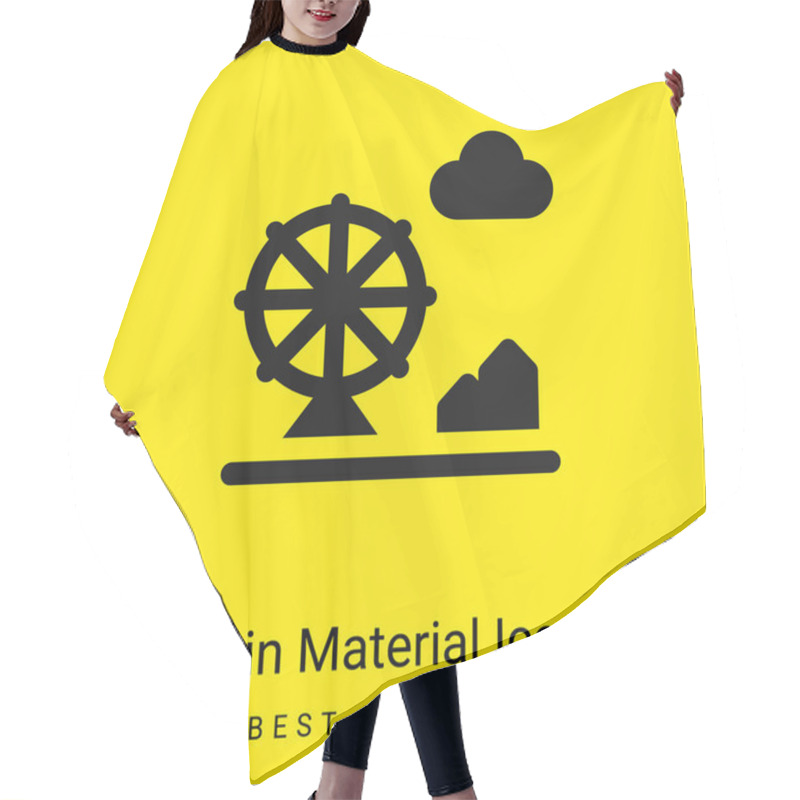 Personality  Amusement Park Minimal Bright Yellow Material Icon Hair Cutting Cape