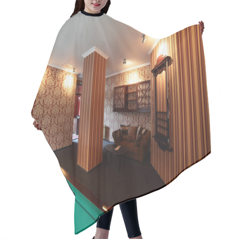 Personality  Interior Of Beautiful And Modern Billiard Hair Cutting Cape