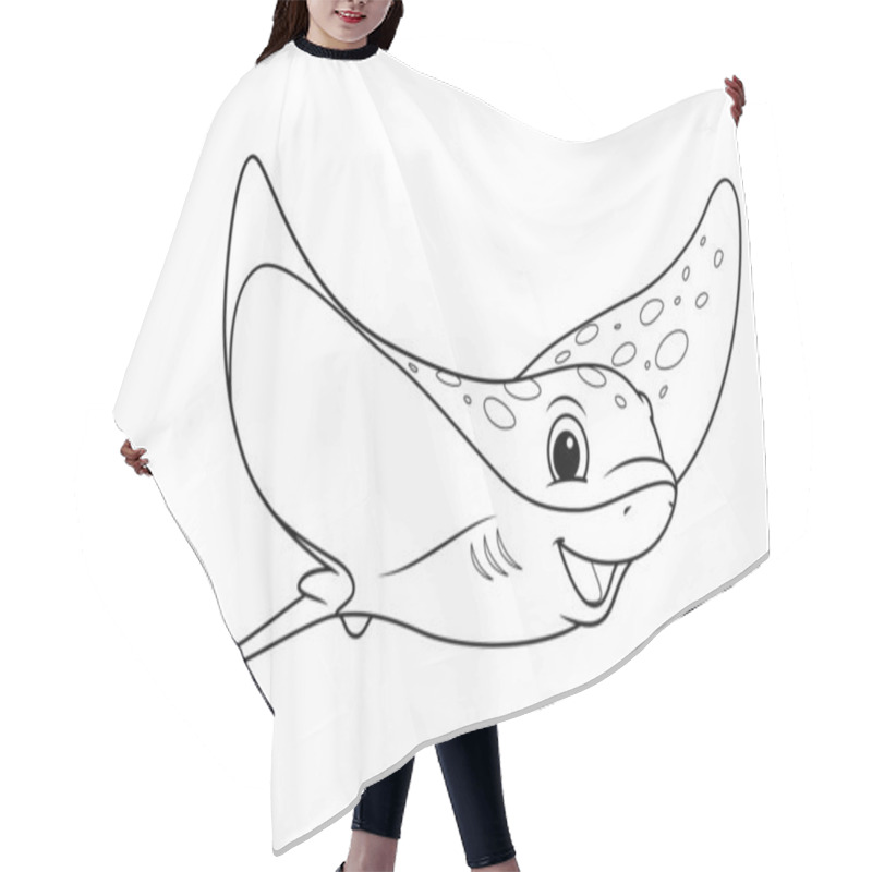 Personality  Little Stingray Cartoon Animal Illustration BW Hair Cutting Cape