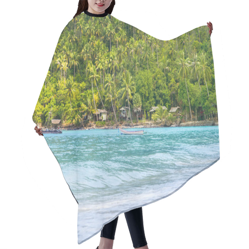 Personality  Tropical Sea Coast And Mountains Hair Cutting Cape