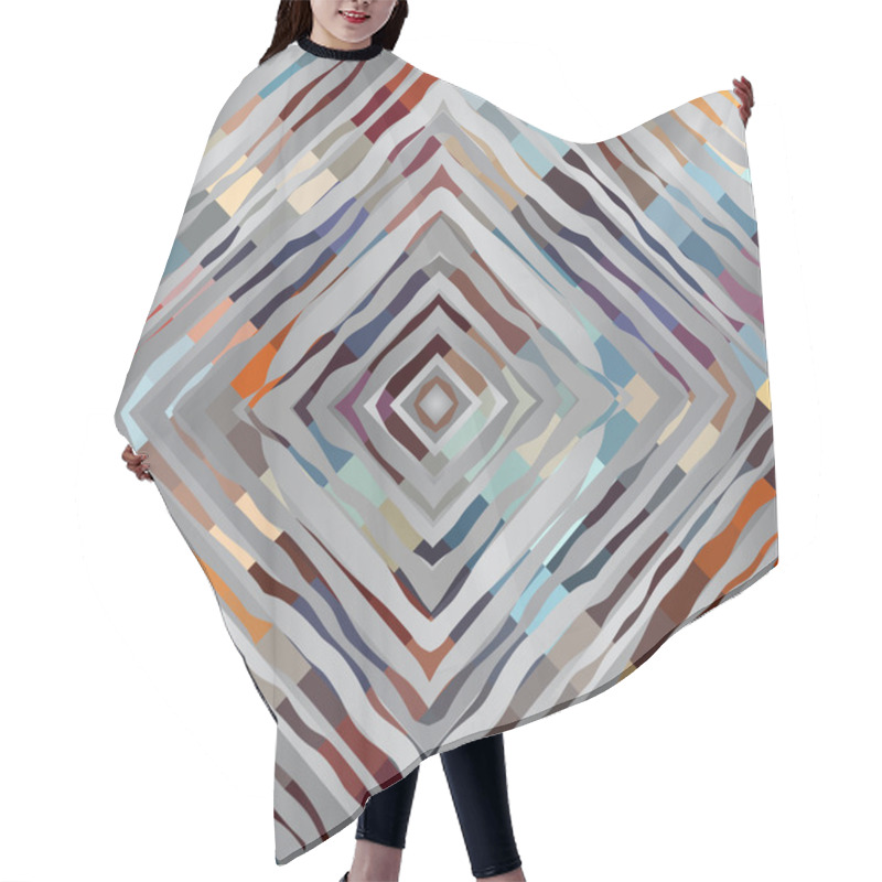 Personality  Abstract Symmetric Pattern On Gray Background. Hair Cutting Cape