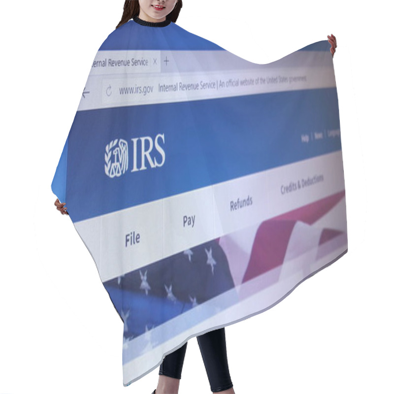 Personality  Minsk, Belarus - April 18, 2018: The homepage of the official website for Internal Revenue Service (IRS), the revenue service of the United States federal government hair cutting cape