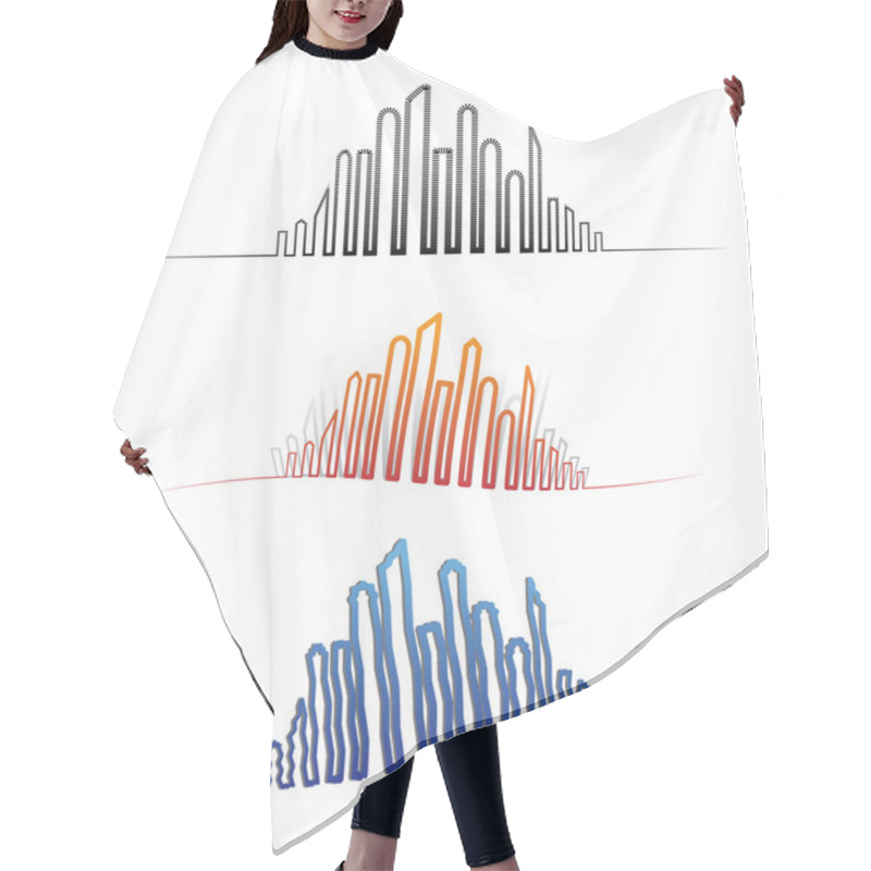 Personality  Illustration Of Downtown City Skylines In Different Perspectives Hair Cutting Cape