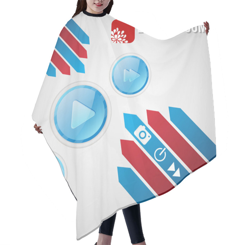 Personality  Media Player Buttons, Vector Illustration  Hair Cutting Cape