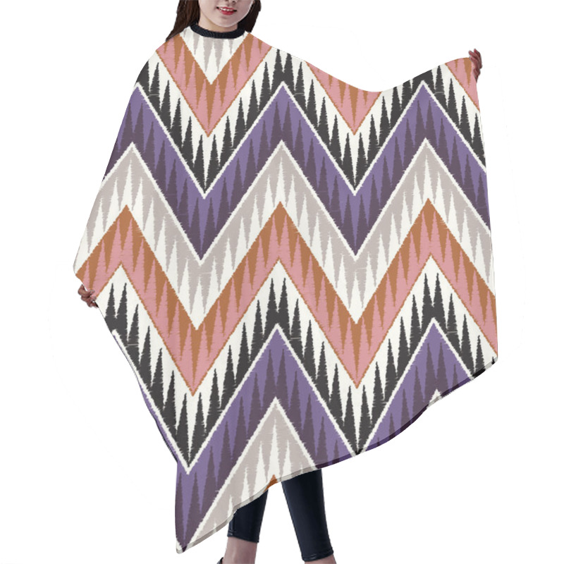 Personality  Zigzag Textile Pattern Hair Cutting Cape