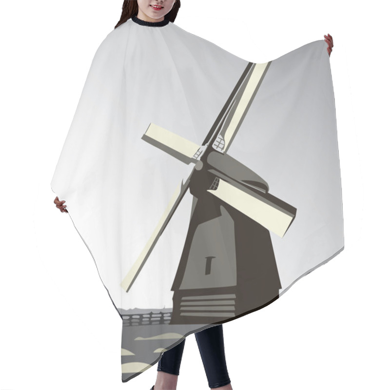 Personality  Wind Mill Hair Cutting Cape