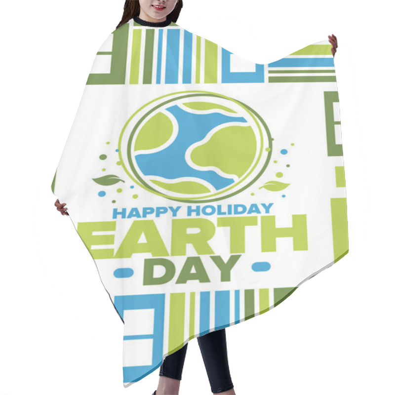 Personality  Earth Day. Planet Day Holiday. Nature And Environment Protection From Climate Change. Ecology Green Poster. Recycling. Alternative Energy. Organic Lifestyle. Vector Illustration Hair Cutting Cape