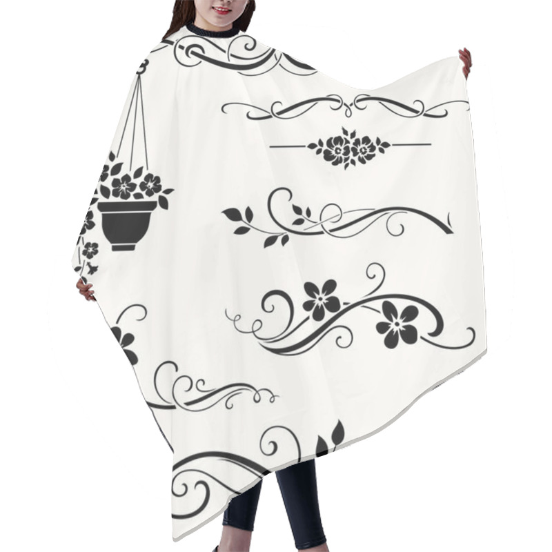 Personality  Floral Decoration Elements Hair Cutting Cape