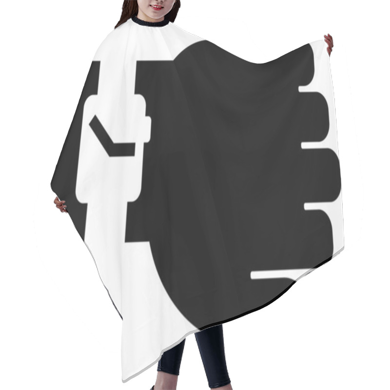 Personality  Watch On Hand Icon Hair Cutting Cape