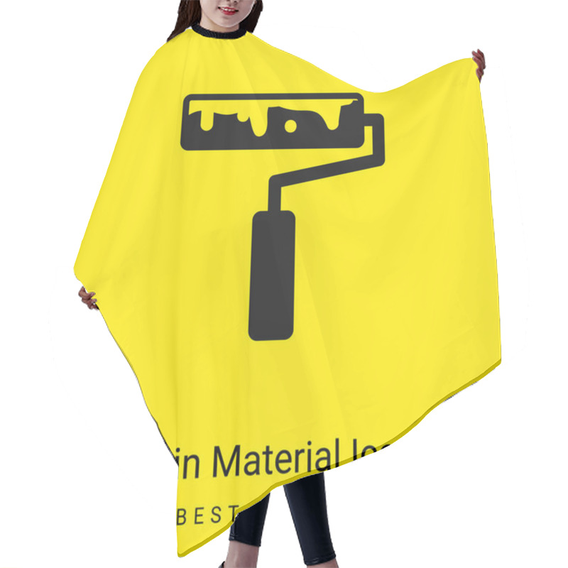 Personality  Art Painting Roller Minimal Bright Yellow Material Icon Hair Cutting Cape