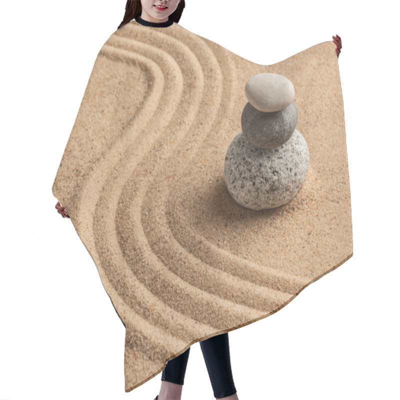 Personality  Japanese Zen Stone Garden Hair Cutting Cape