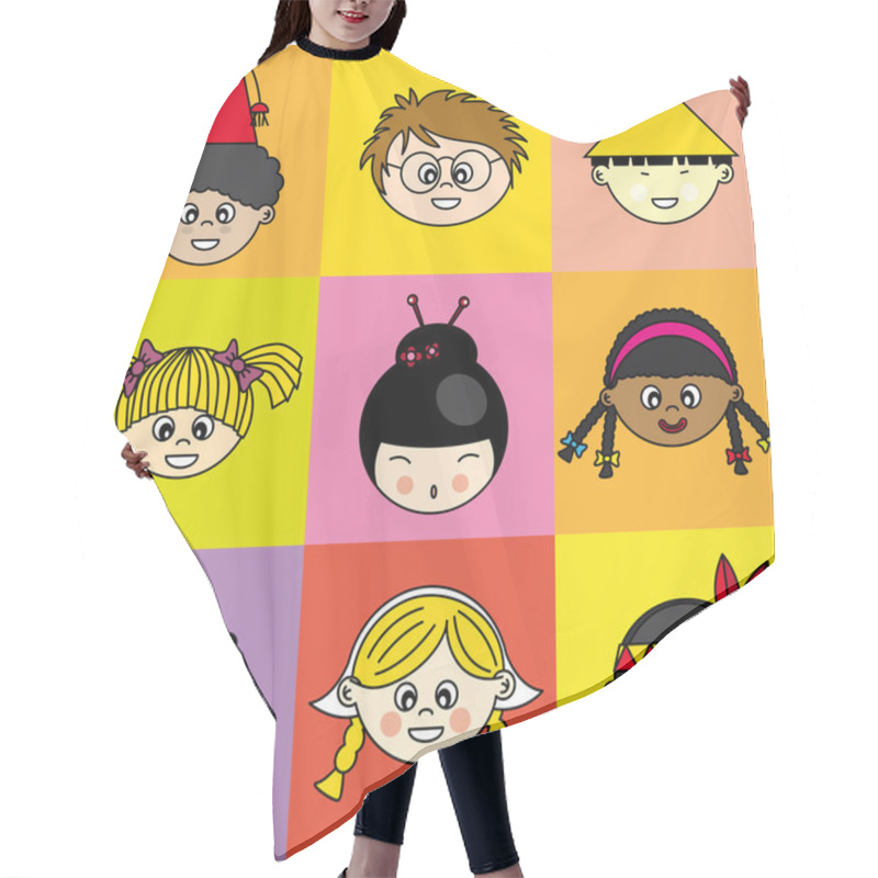 Personality  Children Of Different Ethnicities Hair Cutting Cape