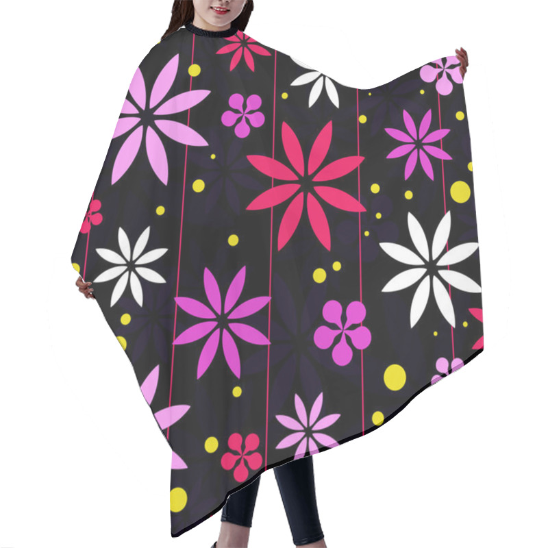 Personality  Pink Retro Flower Background Hair Cutting Cape