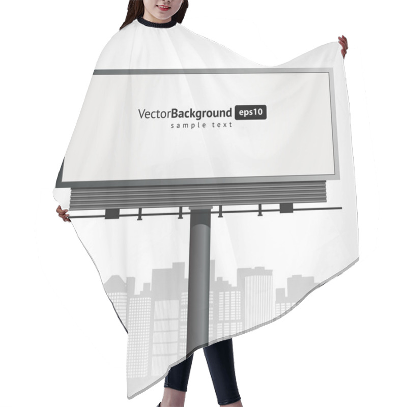 Personality  Billboard With Urban Horizon Vector Background Hair Cutting Cape