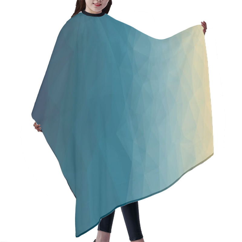 Personality  Abstract Geometric Blue Background With Poly Pattern Hair Cutting Cape