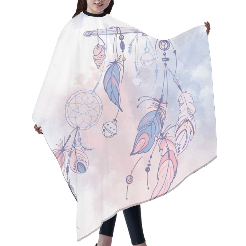 Personality  Hand-drawn Ethnic Dream Catcher Hair Cutting Cape