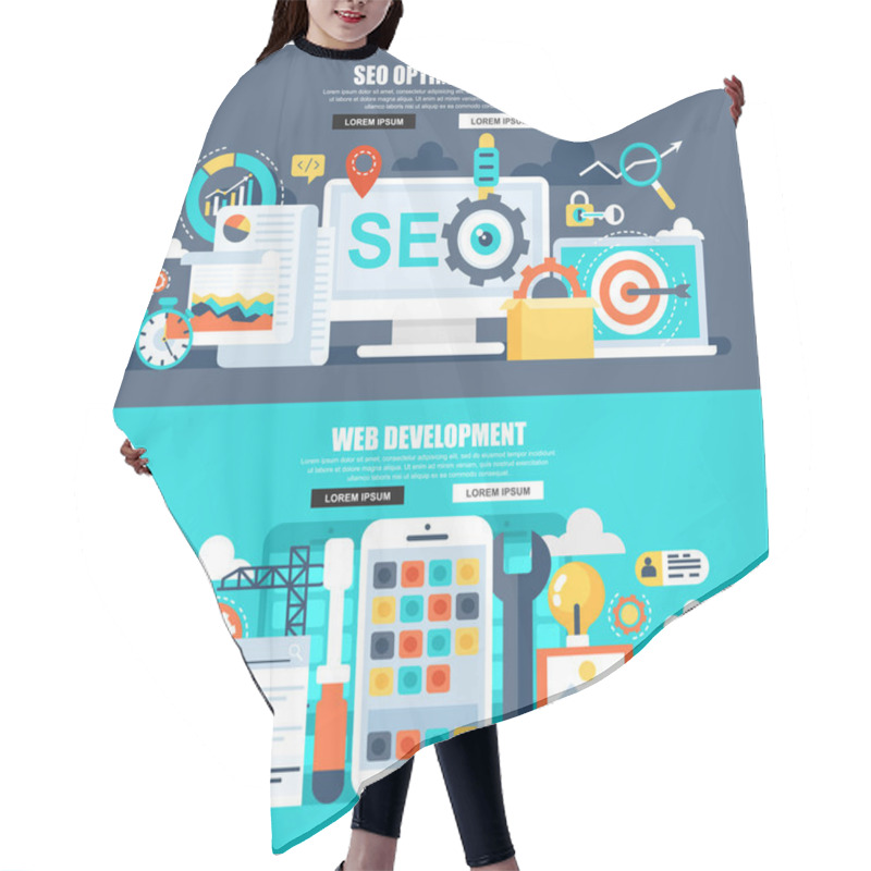 Personality  Banner Of Search Engine Optimization Hair Cutting Cape