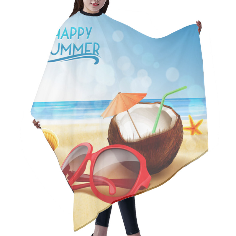 Personality  Summer Beach Relax Hair Cutting Cape