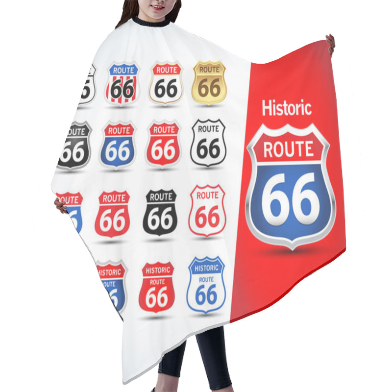 Personality  Route 66 Sign Set  Hair Cutting Cape