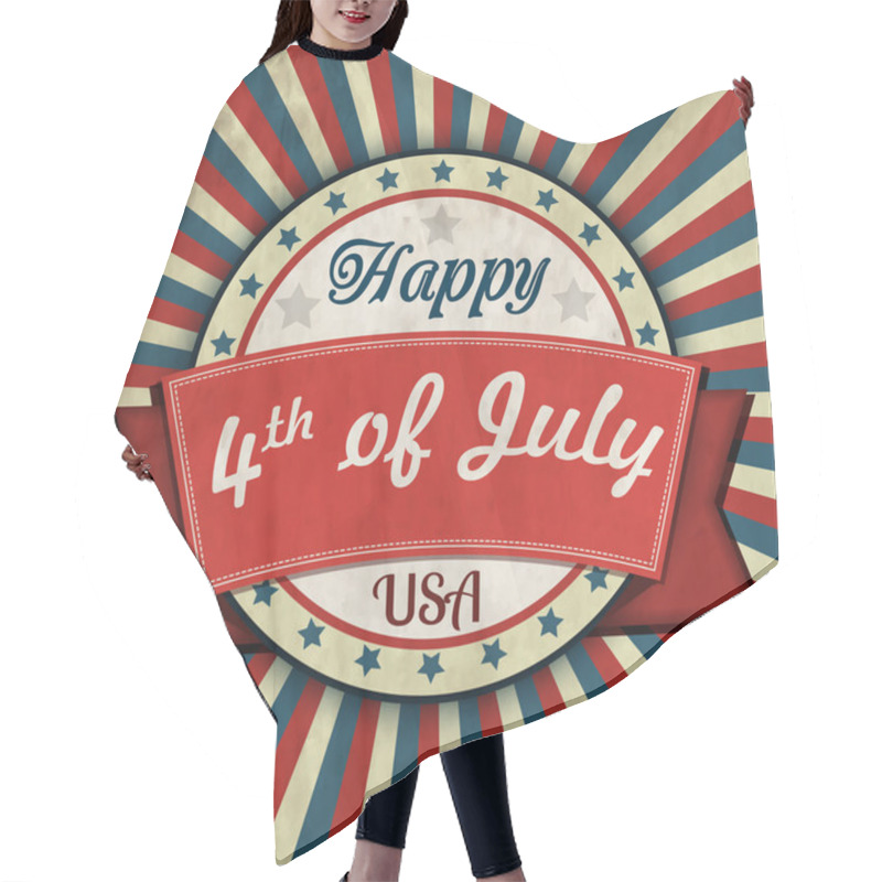 Personality  Vector Independence Day Badge Hair Cutting Cape