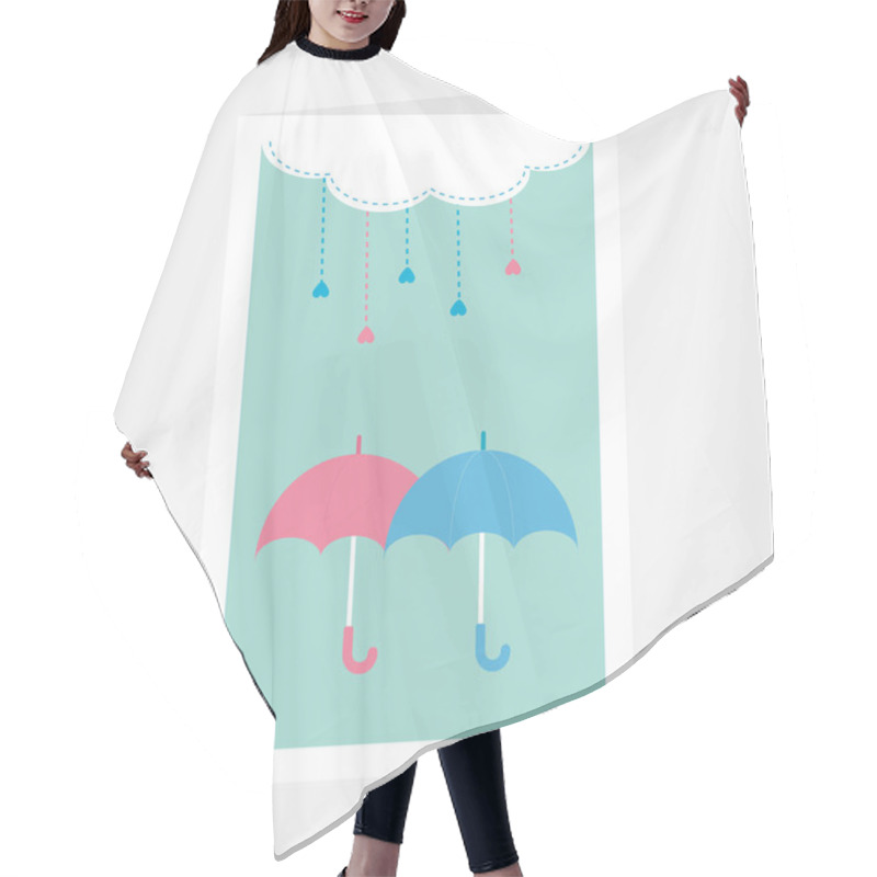 Personality  Cloud With Hanging Hearts  Hair Cutting Cape