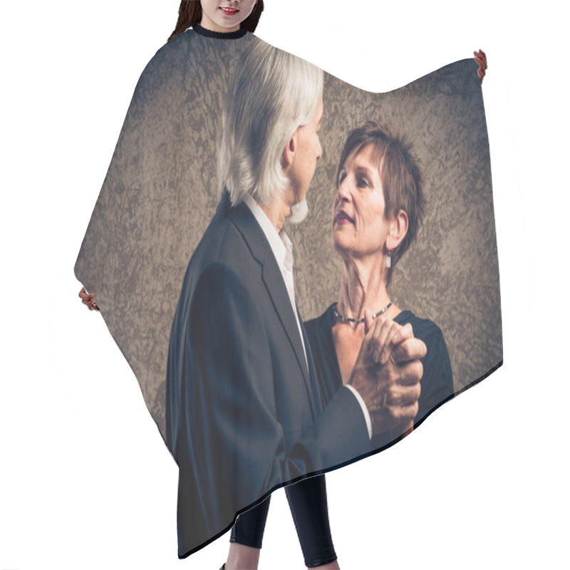 Personality  Senior Married Couple Dancing Hair Cutting Cape