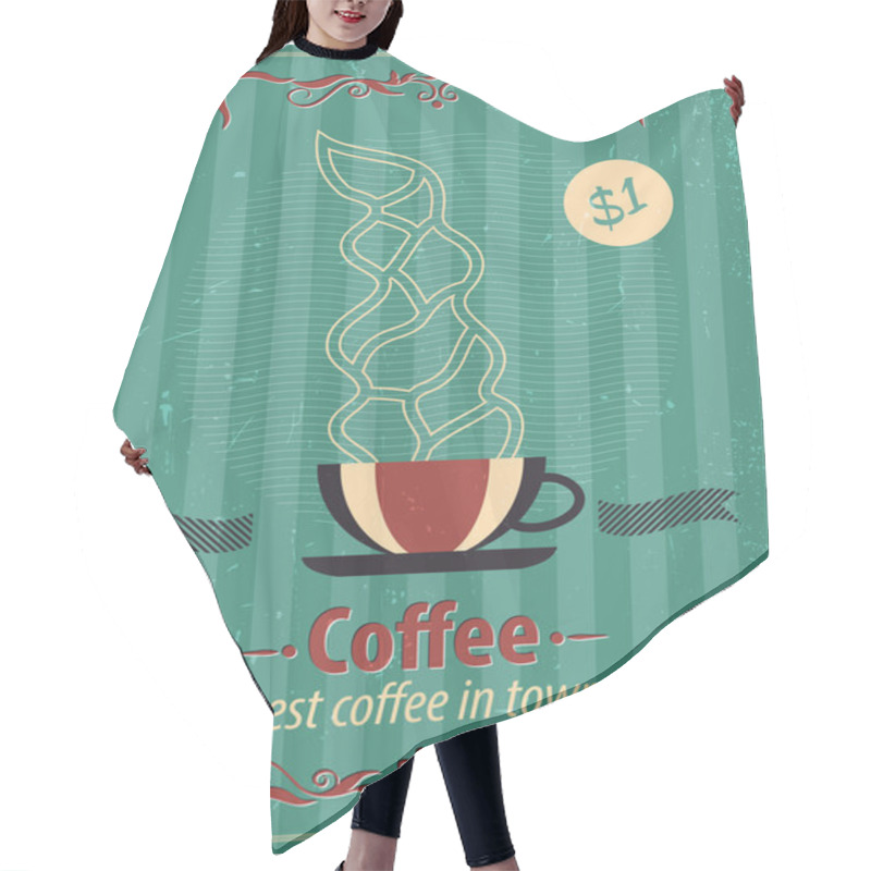 Personality  Retro Style Coffee Shop Poster. Hair Cutting Cape