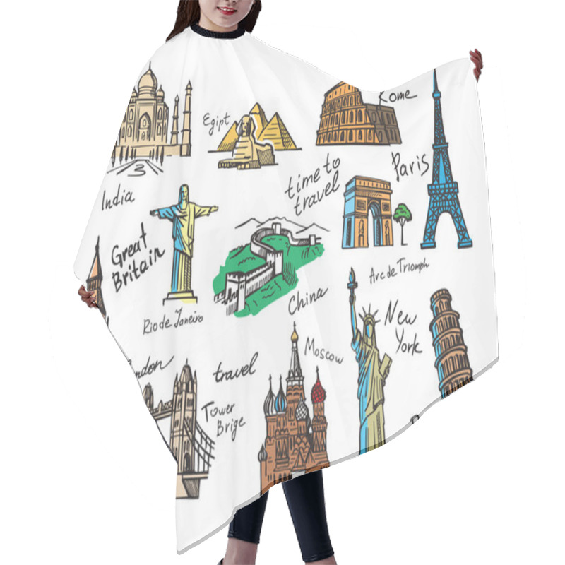 Personality  Hand Drawn Travel Hair Cutting Cape