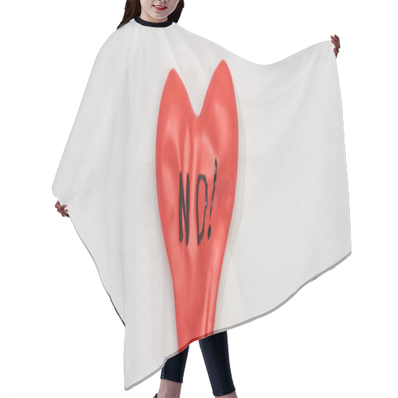 Personality  Top View Of Red Balloons With No Lettering On Grey Background, Panoramic Shot Hair Cutting Cape