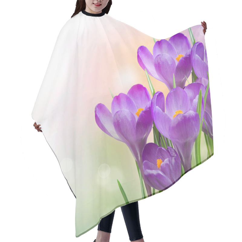 Personality  Crocus Spring Flowers Hair Cutting Cape