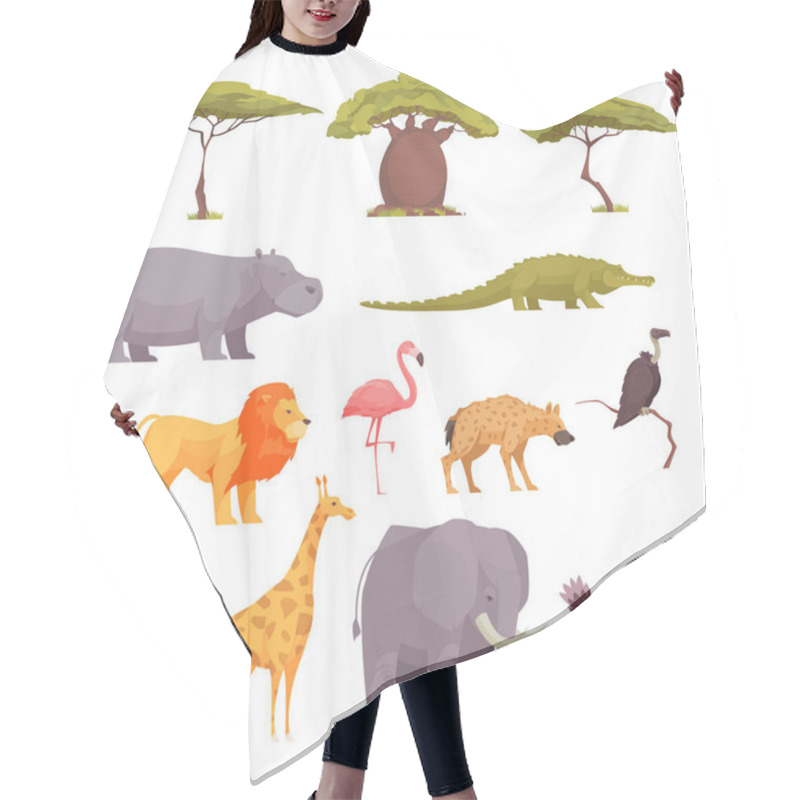 Personality  Safari Flora Fauna  Set Hair Cutting Cape