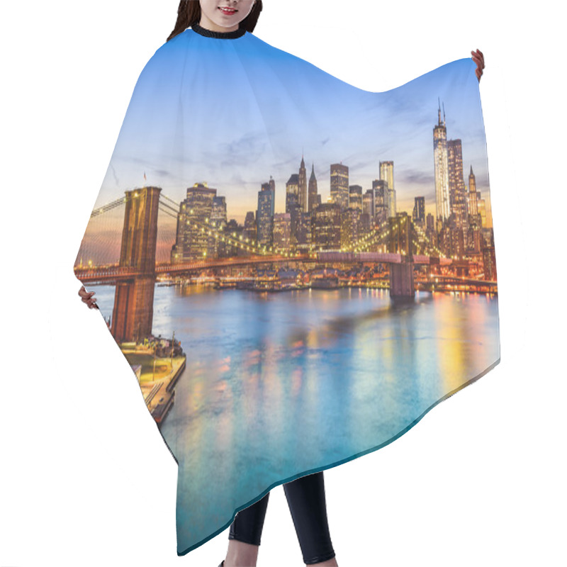 Personality  Brooklyn Bridge And Manhattan Skyline Hair Cutting Cape