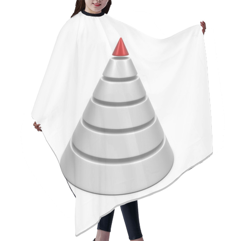 Personality  Cone Chart Red-white Hair Cutting Cape